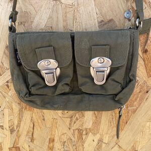 VTG LEI Jeans Y2k Green Nylon Bag Purse Small 2000s 90s Punk Grunge Wallet
